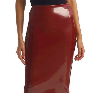 Commando Faux Patent Leather Midi Skirt - SK03 (Sienna)